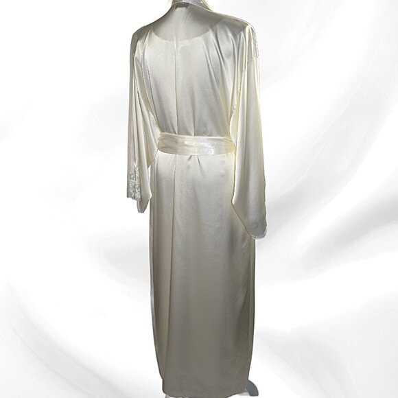 Natori Classics Bridal White Blue Lace Long Gown Robe Peignoir Set, Size… - Picture 6 of 10